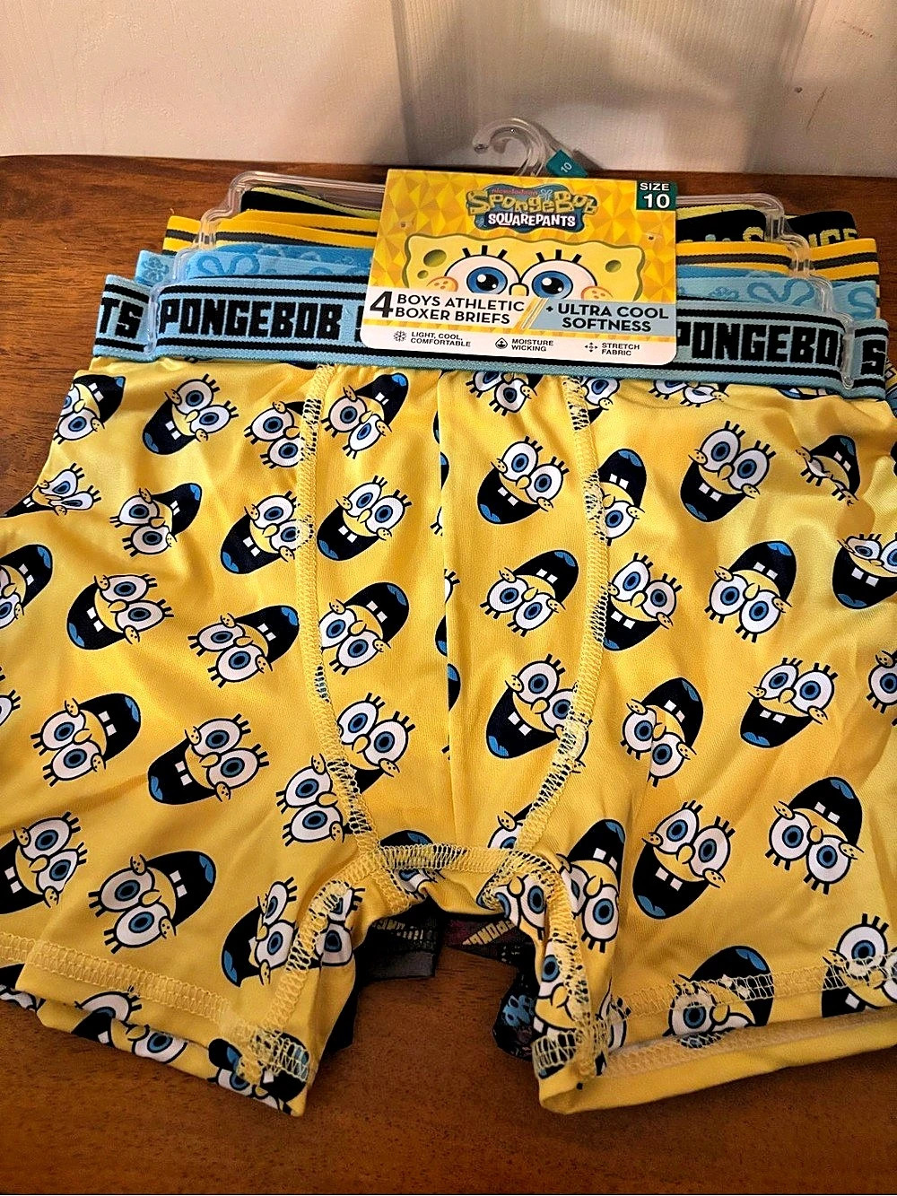 SpongeBob SquarePants boxer briefs Boys Size 10 4-Pack NWT